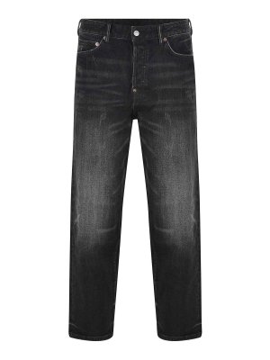 EVISU: bootcut jeans - Jeans Black In Dark Denim Cotton Blend