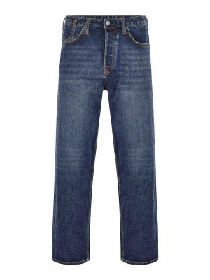 EVISU: bootcut jeans - Jeans In Dark Denim Cotton Blend