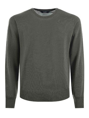K-WAY: Strickpullover mit Rundhalsausschnitt - Rundhalspullover - Grün