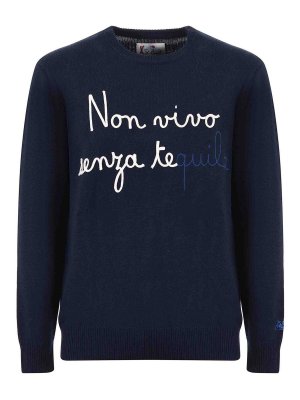 MC2 SAINT BARTH: Suéteres con cuello pico - Suéter Cuello Redondo - Azul