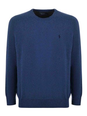 POLO RALPH LAUREN: Strickpullover mit Rundhalsausschnitt - Rundhalspullover - Blau
