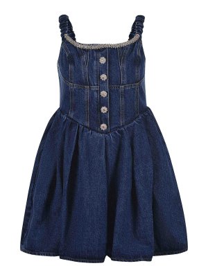 Self Portrait: knee length dresses - Dress in Denim