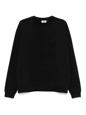 GCDS: Strickpullover mit Rundhalsausschnitt - Rundhalspullover - Schwarz