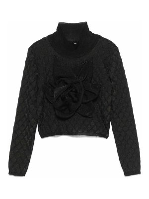 Balmain: U-Boot-Ausschnitt - U-Boot-Pullover - Schwarz