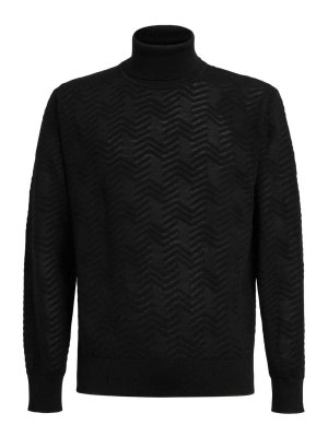 MISSONI: Strickpullover mit Rundhalsausschnitt - Rundhalspullover - Schwarz