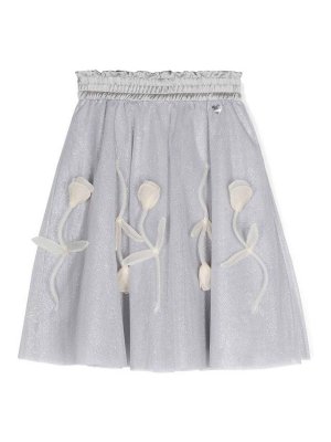 MONNALISA: ニーレングススカート＆ミディ丈 - 膝丈/ミディスカート - 銀