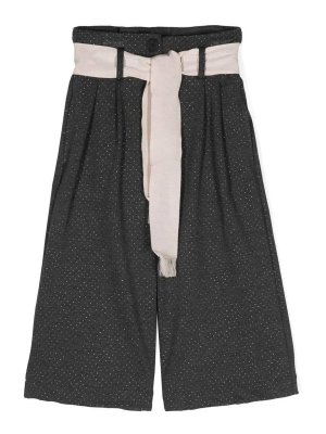 MONNALISA: トラウザーショーツ - ショートパンツ - 銀