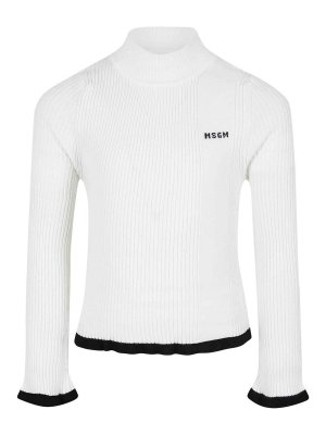 M.S.G.M. KIDS: Rollkragenpullover  und Polo-Ausschnitt - Rollkragenpullover - Weiß