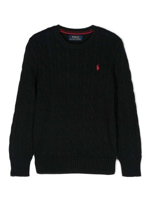 RALPH LAUREN: Suéteres con cuello pico - Suéter Cuello Redondo - Negro