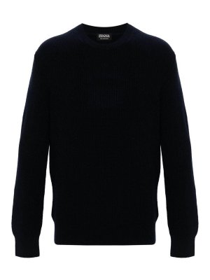 ZEGNA: Strickpullover mit Rundhalsausschnitt - Rundhalspullover - Schwarz
