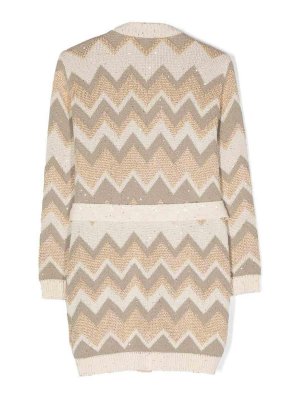 Missoni Kids: Strickpullover mit Rundhalsausschnitt - Rundhalspullover - Hellbraun