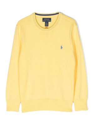 RALPH LAUREN: Strickpullover mit Rundhalsausschnitt - Rundhalspullover - Gelb