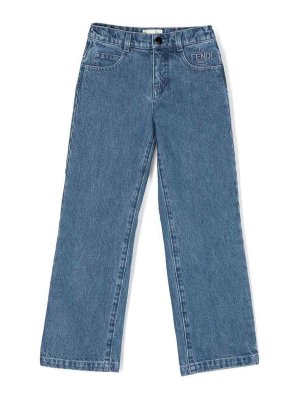 Fendi Jr: Trousers Shorts - Pantalone Washed Denim