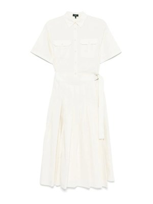 Theory: Knielange Kleider - Knielanges Kleid - Weiß