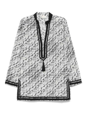 TORY BURCH: tunics - Printed Silk Tory Tunic