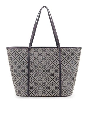 TORY BURCH: shopper - Sacca per la spesa con cerniera a monogramma