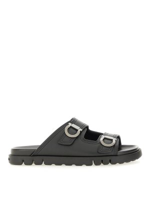 サンダル MSGM Men Sandals 3840MS20886499 Black M.S.G.M. Slide Sandal With Logo - Black - Men | 3840MS20886499