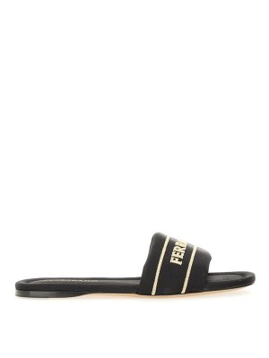 FERRAGAMO: sandals - Slide Sandal With Logo