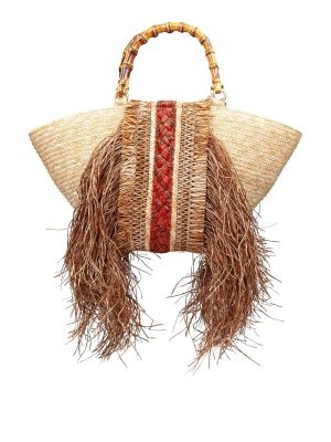 ハンドバッグ La Milanesa CAS Handbags camille small tote bag in straw La Milanesa Camille Small Tote Bag In Straw | ModeSens