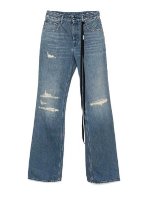 ANN DEMEULEMEESTER: Bootcut - Bootcut Jeans - Blau