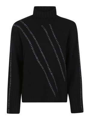 eleven88: Escotes barcos - Suéter Con Escote Barco - Negro