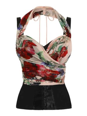 DOLCE & GABBANA: Tops & Tank tops - Floral Print Bustier