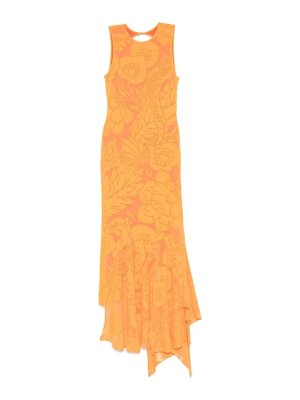 ETRO: Knielange Kleider - Knielanges Kleid - Orange