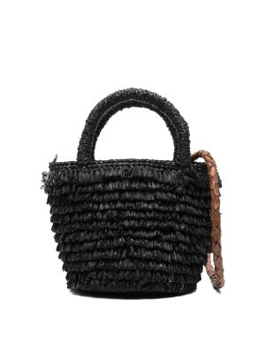 MONCLER ブラック バケットバッグ Moncler ロゴパッチ バケットバッグ | ブラック | FARFETCH JP