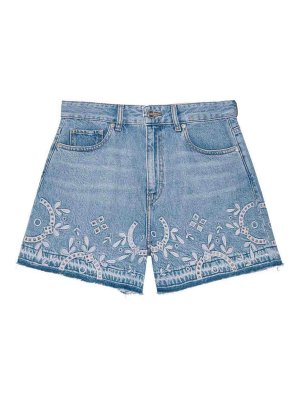 GANNI: Trousers Shorts - Shorts In Pizzo Sangallo