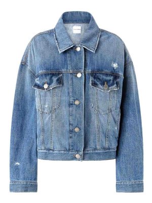 Pinko: Vestes en denim - Blazer - Bleu