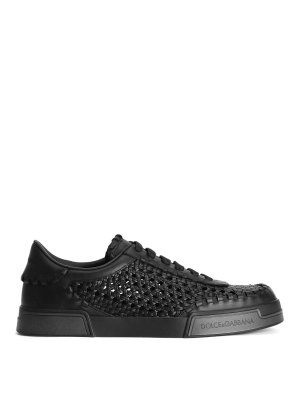 DOLCE & GABBANA: sneakers - Sneakers In Pelle Con Inserti In Rete
