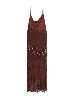 Pinko: knee length dresses - Brown dresses