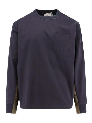 Tシャツ・カットソー SACAI Men T-shirt Blue 2503644M 201 Sacai T-Shirt and blue pole - Blue - Men | 2503644M201