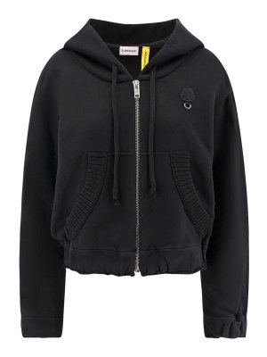MONCLER: maglia collo a barchetta - Maglie Nero