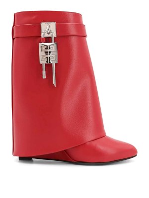 ブーツその他 GIVENCHY Woman Boots Red BE603KE0YP 600 Givenchy Shark Lock Boots Wide Fit In Leather | Saks Fifth