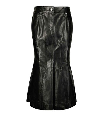 SPORTMAX: Knee length skirts & Midi - MIDI sheath dress in high -waisted Lambskin