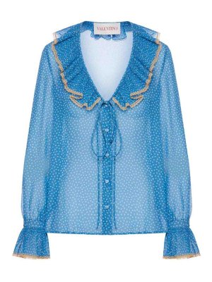 VALENTINO GARAVANI: blouses - Silk blouse in polka dots