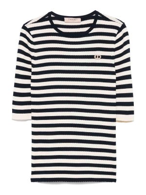 TWINSET: Strickpullover mit Rundhalsausschnitt - Rundhalspullover - Blau