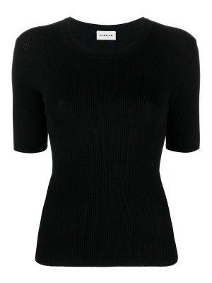 P.A.R.O.S.H.: U-Boot-Ausschnitt - U-Boot-Pullover - Schwarz