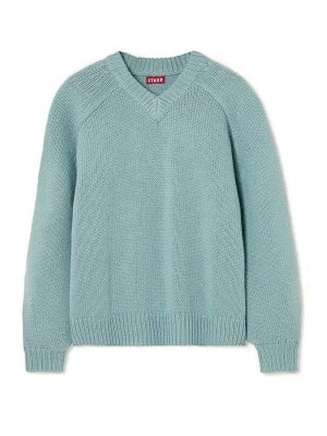 STAUD: U-Boot-Ausschnitt - U-Boot-Pullover - Hellgrau