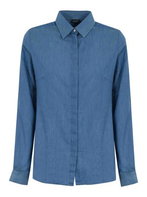 Tシャツ・カットソー Ralph Lauren FW25 (211969458 001MERCEDWASH) Polo Ralph Lauren Denim shirt - Blue - Women | 211969458001
