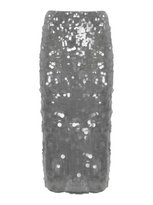 ワンピース PATRIZIA PEPE Women Mid Skirts 8A1444 J251S708 GREY Patrizia Pepe Midi Skirt - Grey - Women | 8G0445J251S708