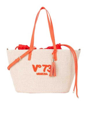 Coccinelle White Boheme Bicolor Straw Handbag | E1S6F580101965