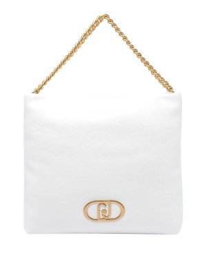 Liu Jo: shoulder bags - White Logo Shoulder Bag