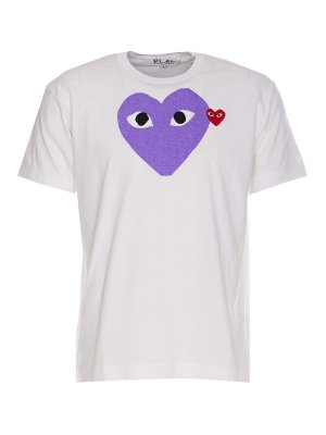 Comme des Garçons Play: t-shirt - T-shirt del logo del cuore