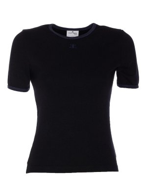 Courreges: T-shirts - T-Shirt - Noir