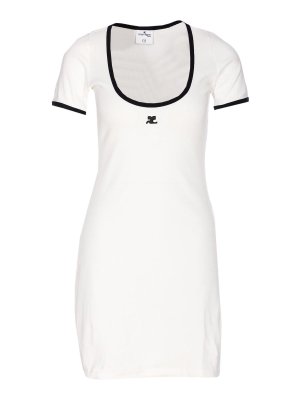 Courreges: abiti lunghi - Vestito  logo di contrasto olistico