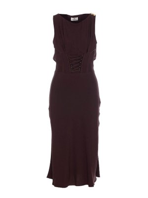 ELISABETTA FRANCHI: Vestidos media pierna - Vestido Midi - Marrón