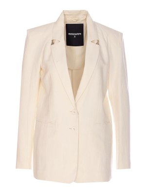 PATRIZIA PEPE: casual jackets - Ivory Jacket With Frontal Buttons Closure