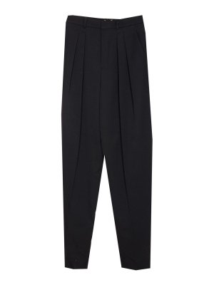 SAINT LAURENT: Trousers Shorts - Black Wide Leg Pants